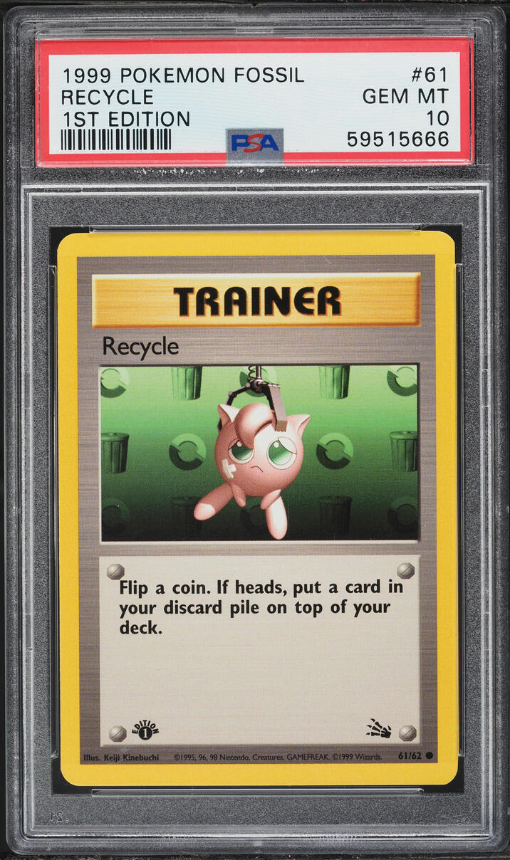 1999 Pokemon Fossil 1st Edition Recycle #61 PSA 10 GEM MINT