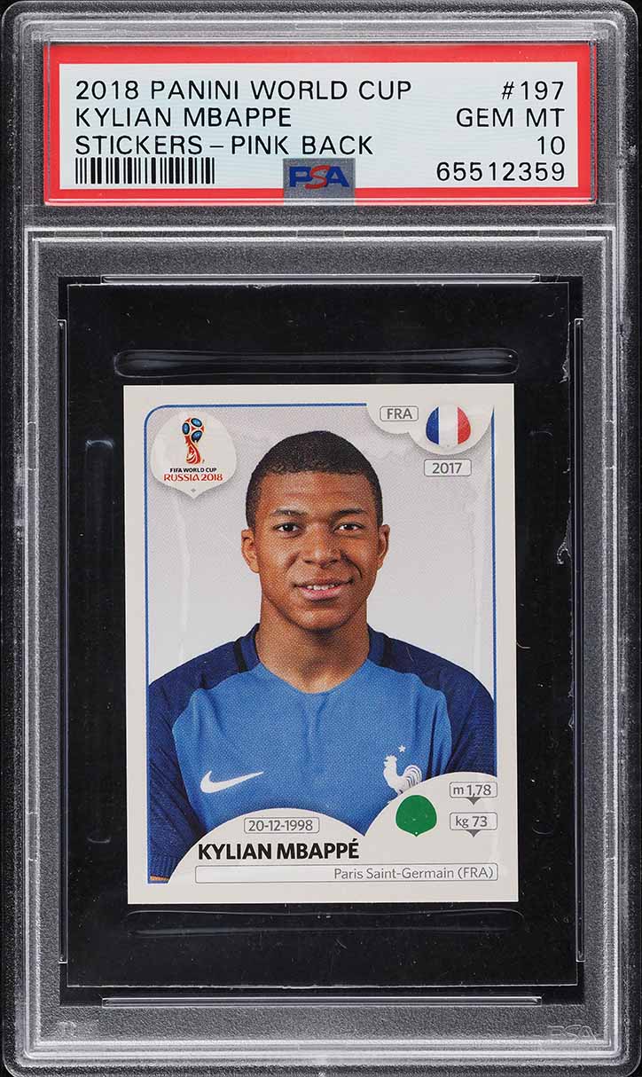 PSA9 RC mbappe panini 2018 W杯 2018 Panini World Cup Stickers Black Back Kylian Mbappe