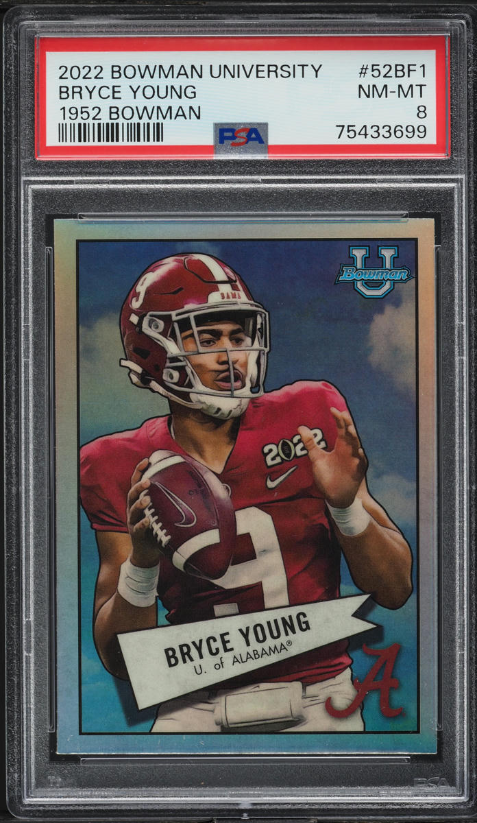 2022 Bowman University '52 Bryce Young ROOKIE #52BF-1 PSA 8 NM-MT
