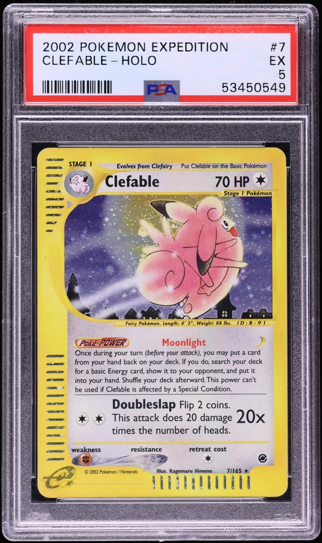 2002 Pokemon Expedition Holo Clefable #7 PSA 5 EX