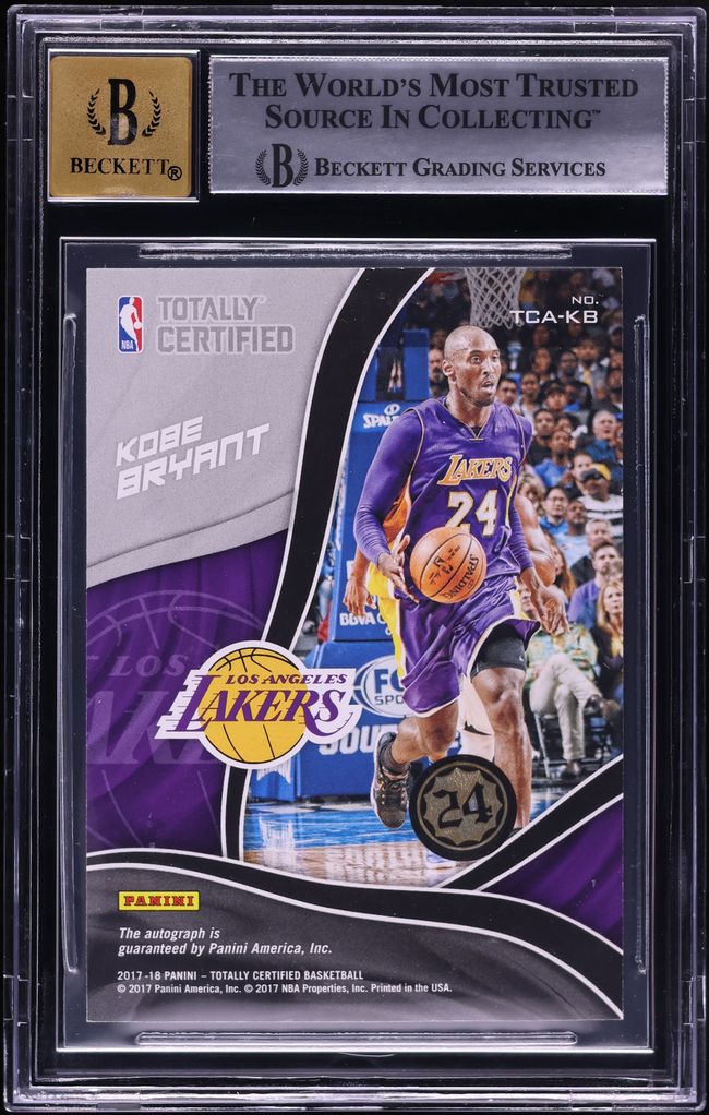 2017 Totally Certified Autographs Holo Blue Kobe Bryant AUTO 1/1 #24 BGS 8.5 NM-MT+