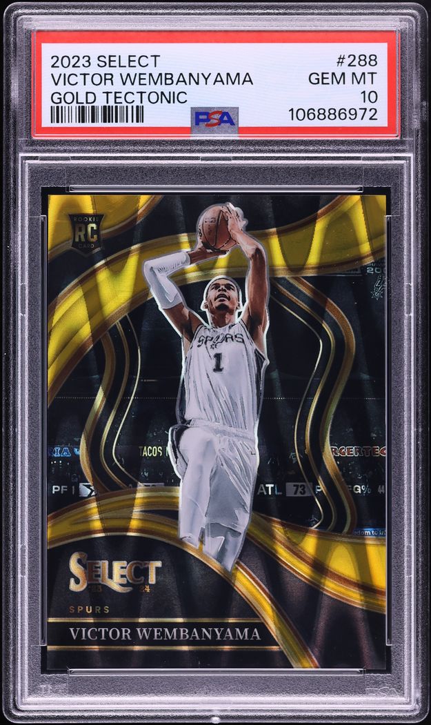 2023 Select Courtside Gold Tectonic Victor Wembanyama ROOKIE /10 #288 PSA 10 GEM MINT