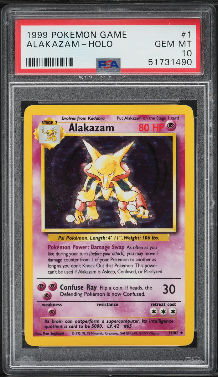 1999 Pokemon Base Set Holo Alakazam #1 PSA 10 GEM MINT