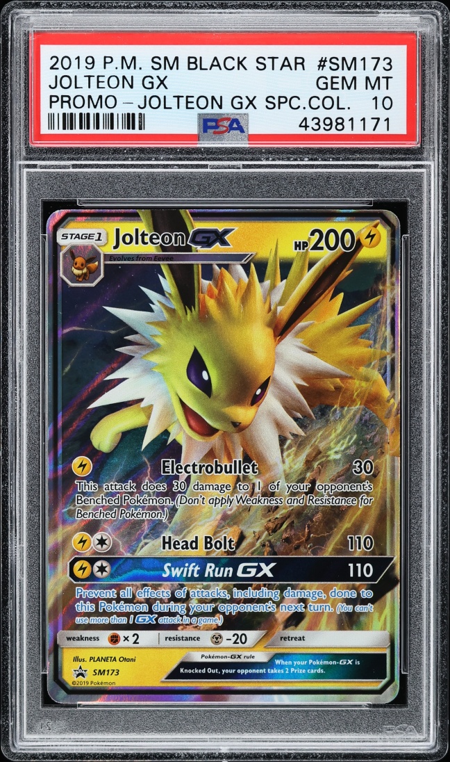 2019 Pokemon Sun & Moon Promo Special Collection Jolteon GX #SM173 PSA 10 GEM MINT