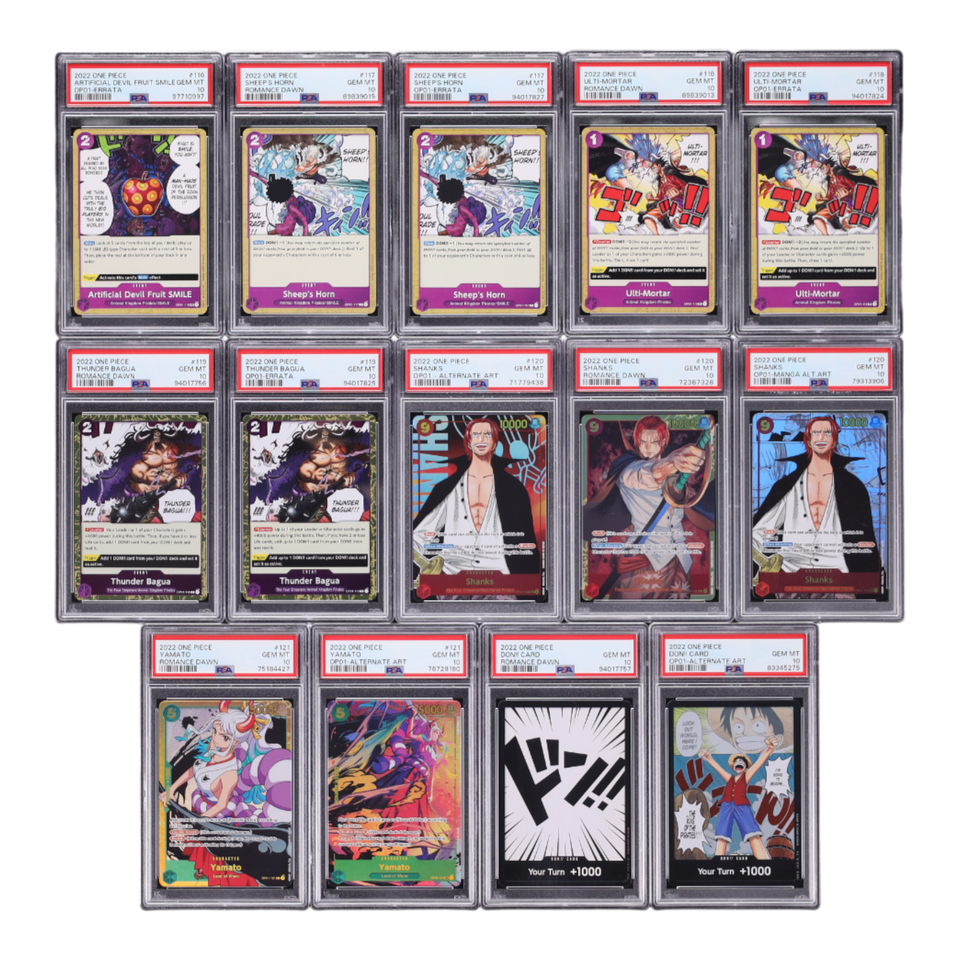 Lot (234) 2022 One Piece Romance Dawn Complete Pre-errata & Errata