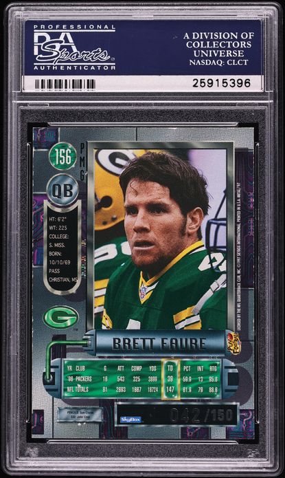 1997 Metal Universe Precious Metal Gems PMG Red Brett Favre /150 #156 PSA 8 NM-MT