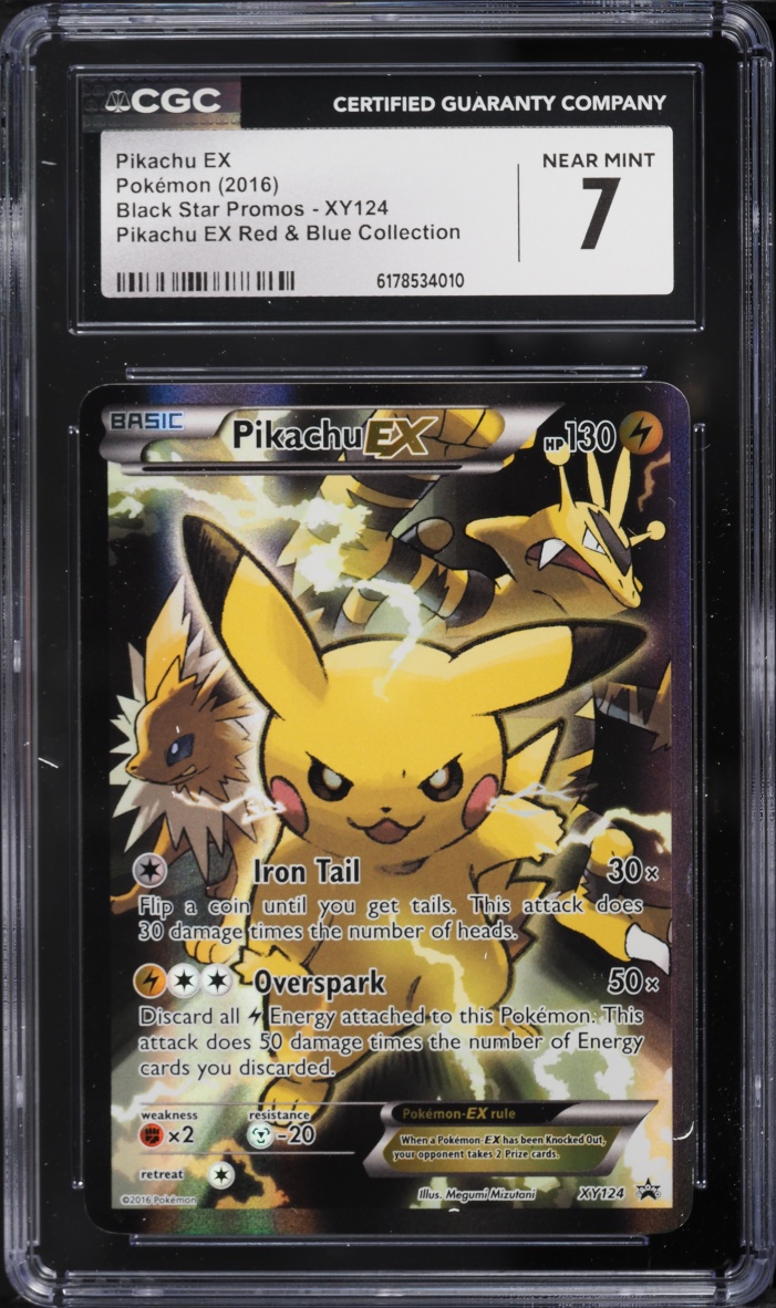 2016 Pokemon XY Promo Red & Blue Collection Full Art Pikachu EX #XY124 CGC 7 NRMT