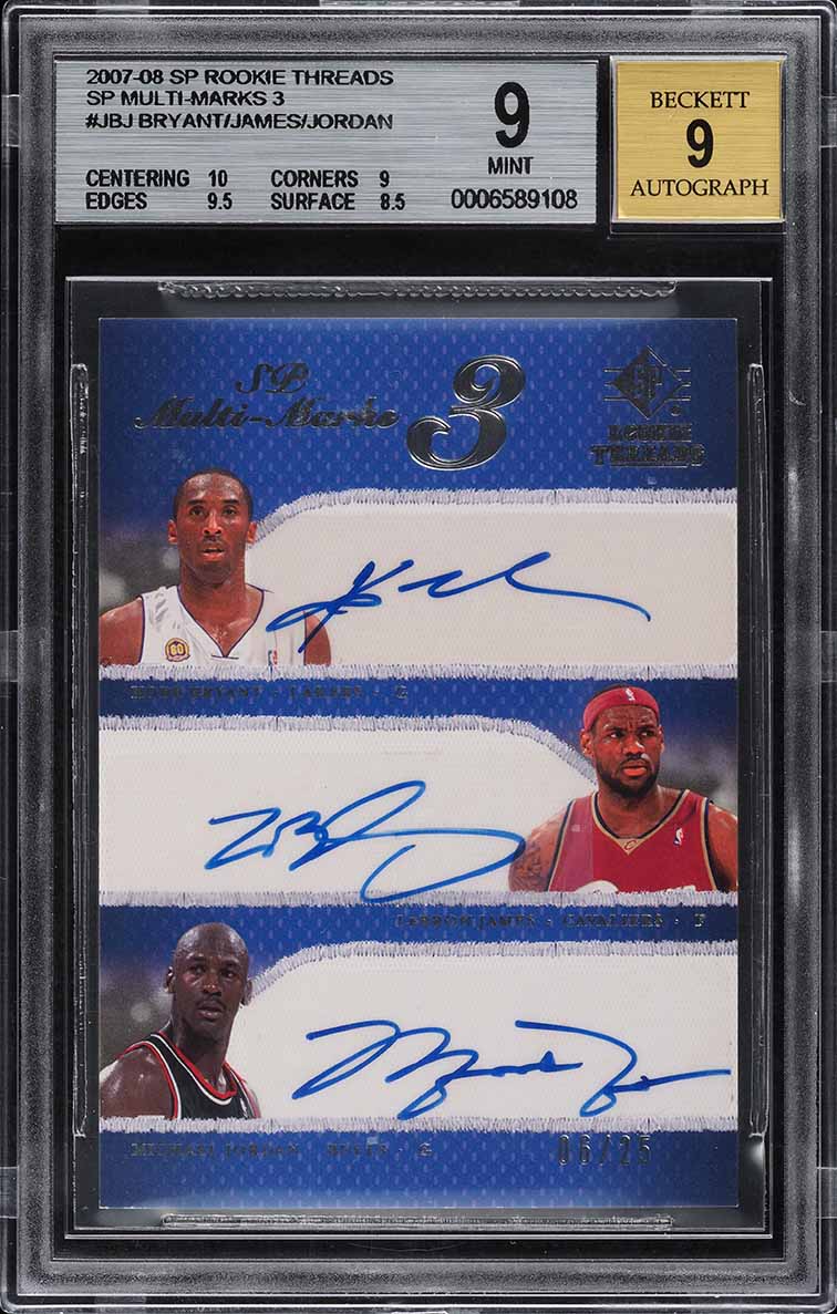 2007 SP Rookie Threads Kobe Bryant LeBron James Michael Jordan