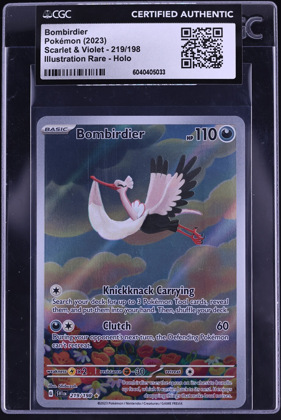 2023 Pokemon Scarlet & Violet IR Bombirdier #219 CGC AUTH