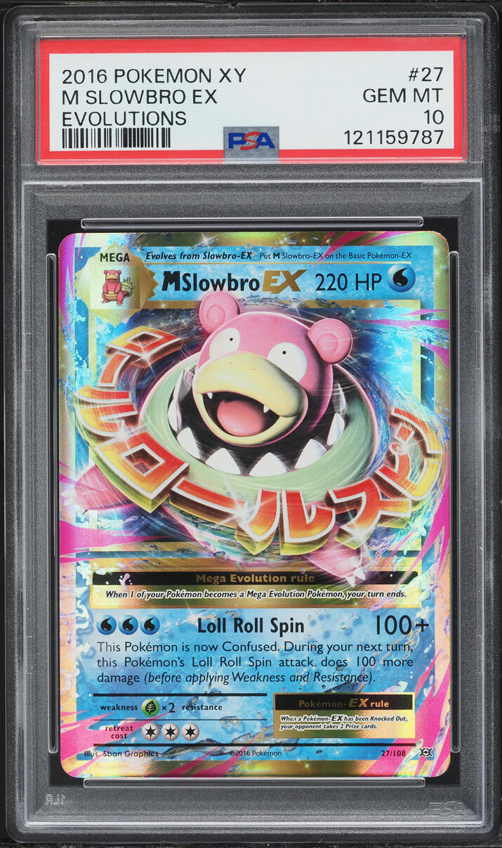 2016 Pokemon XY Evolutions Holo M Slowbro EX #27 PSA 10 GEM MINT