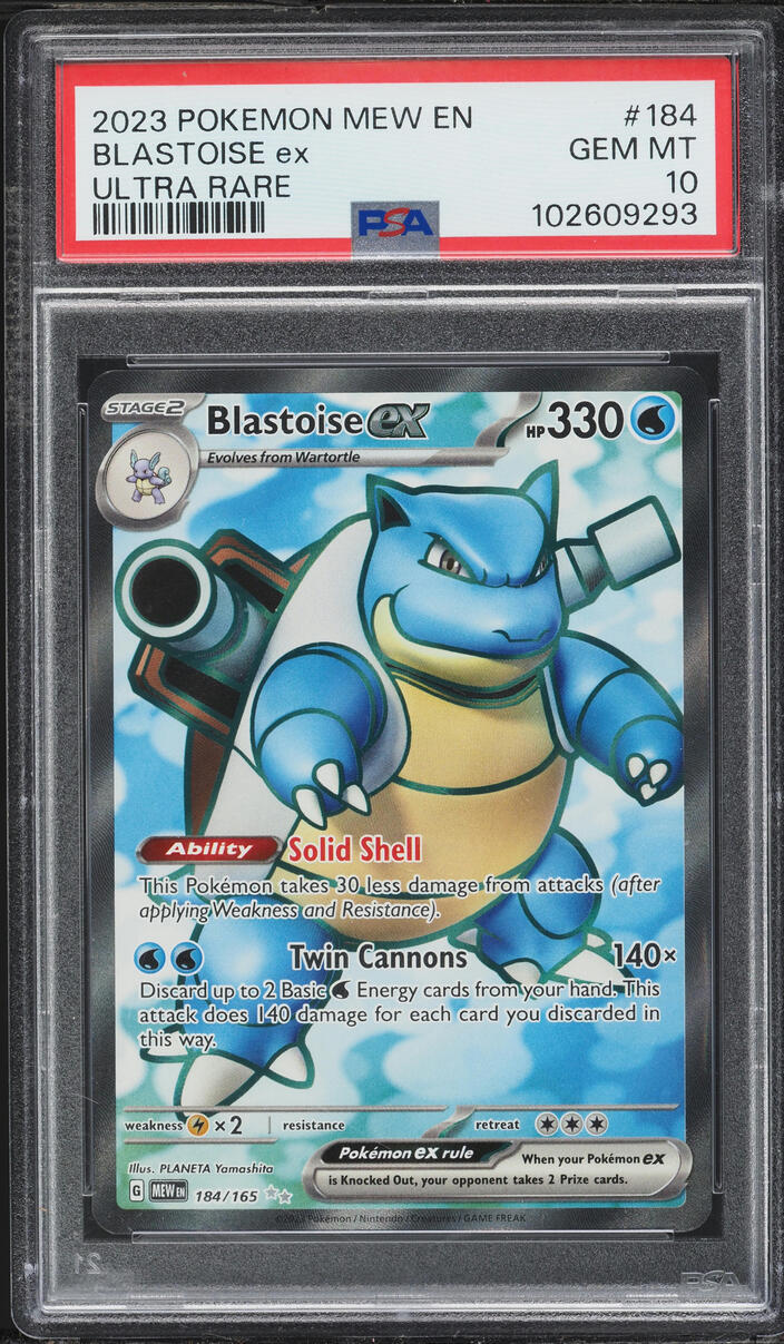 2023 Pokemon Scarlet & Violet 151 Full Art Blastoise ex #184 PSA 10 GEM MINT