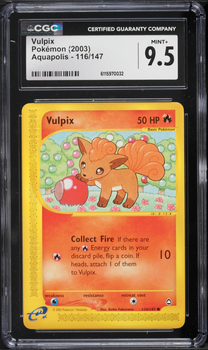 2003 Pokemon Aquapolis Vulpix #116 CGC 9.5 MINT+
