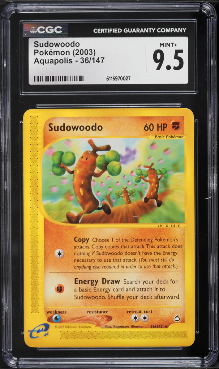 2003 Pokemon Aquapolis Sudowoodo #36 CGC 9.5 MINT+