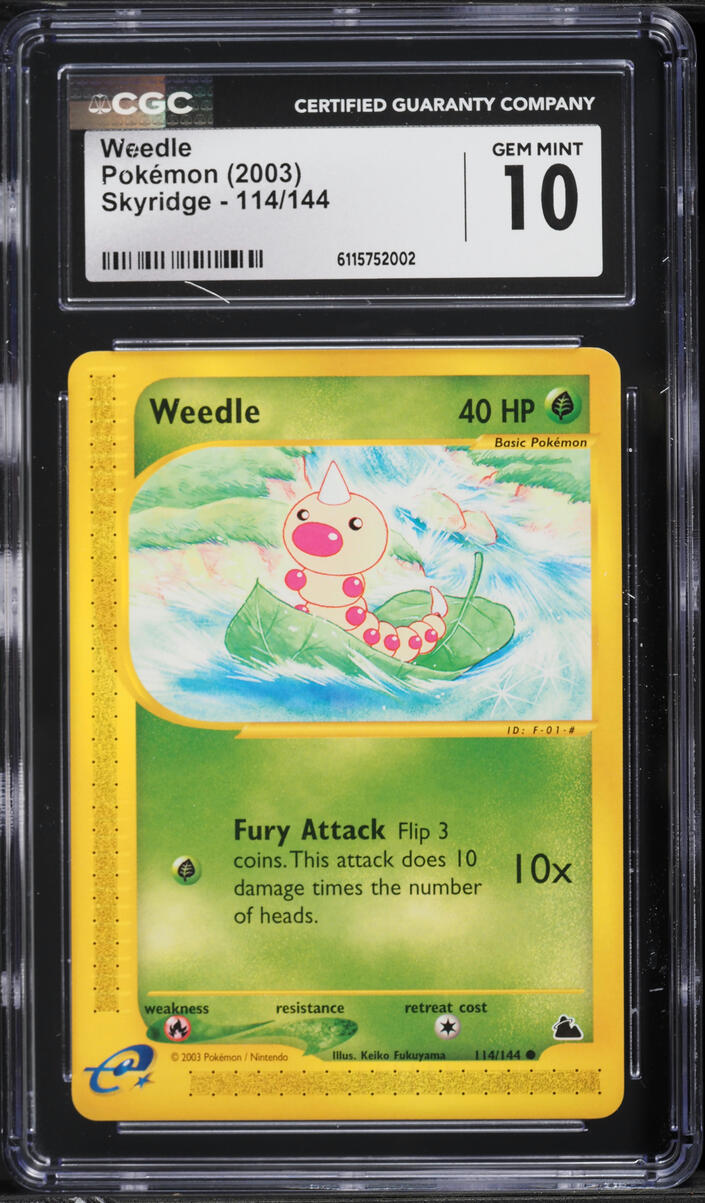 2003 Pokemon Skyridge Weedle #114 CGC 10 GEM MINT