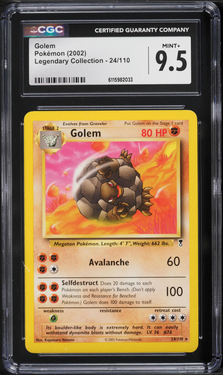 2002 Pokemon Legendary Collection Golem #24 CGC 9.5 MINT+