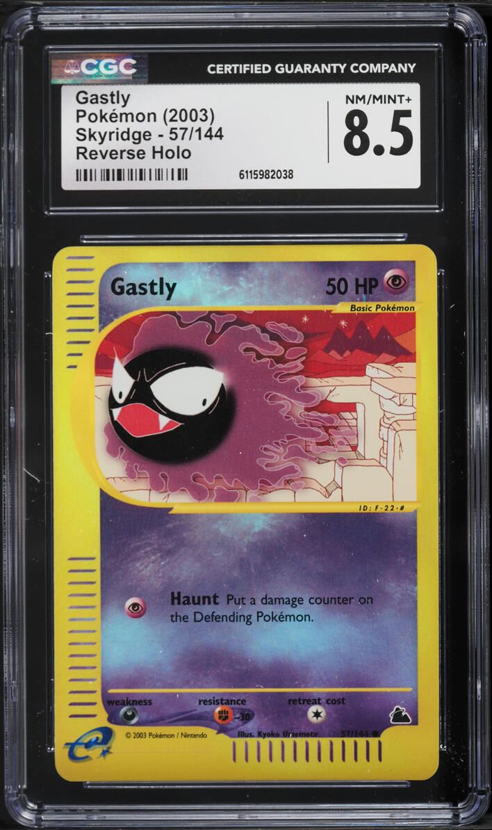 2003 Pokemon Skyridge Reverse Holo Gastly #57 CGC 8.5 NM-MT+