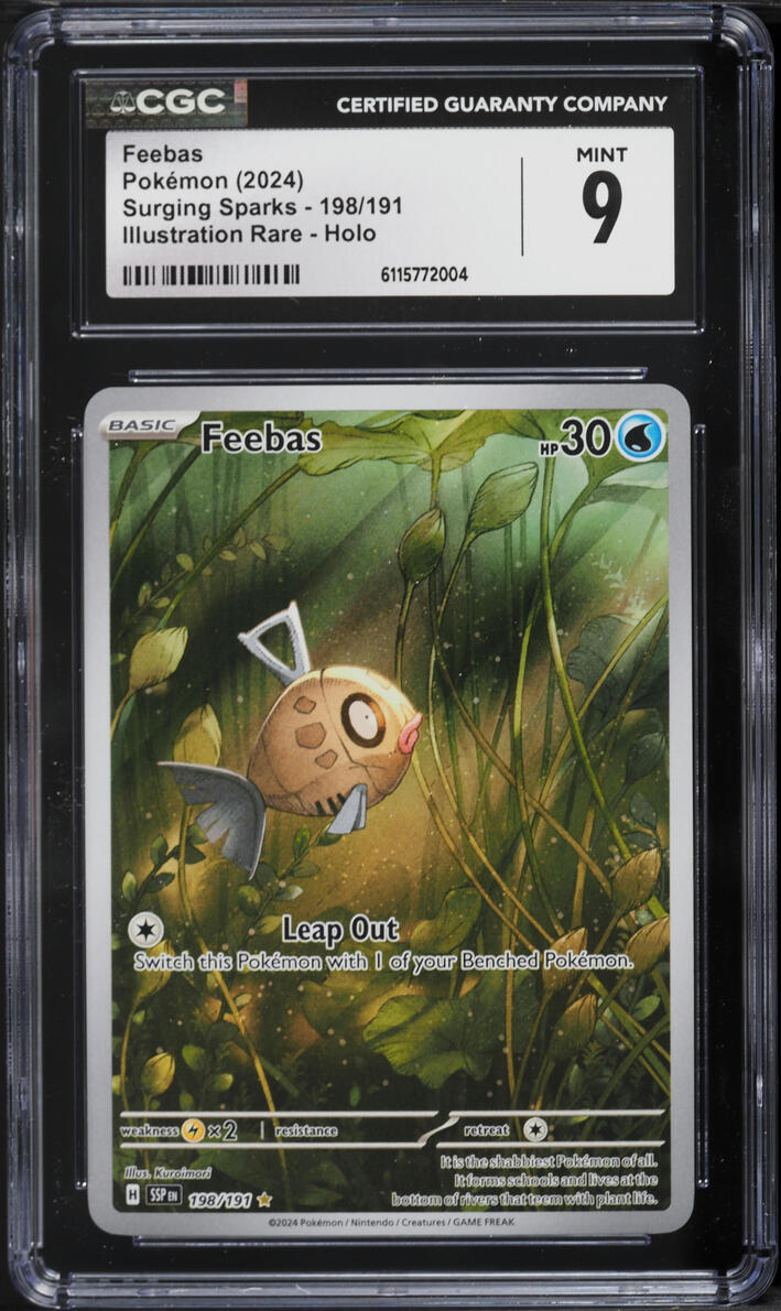 2024 Pokemon Scarlet & Violet Surging Sparks IR Feebas #198 CGC 9 MINT