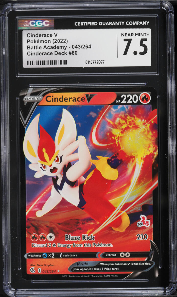 2022 Pokemon Sword & Shield Battle Academy Deck Cinderace V #43 CGC 7.5 NRMT+