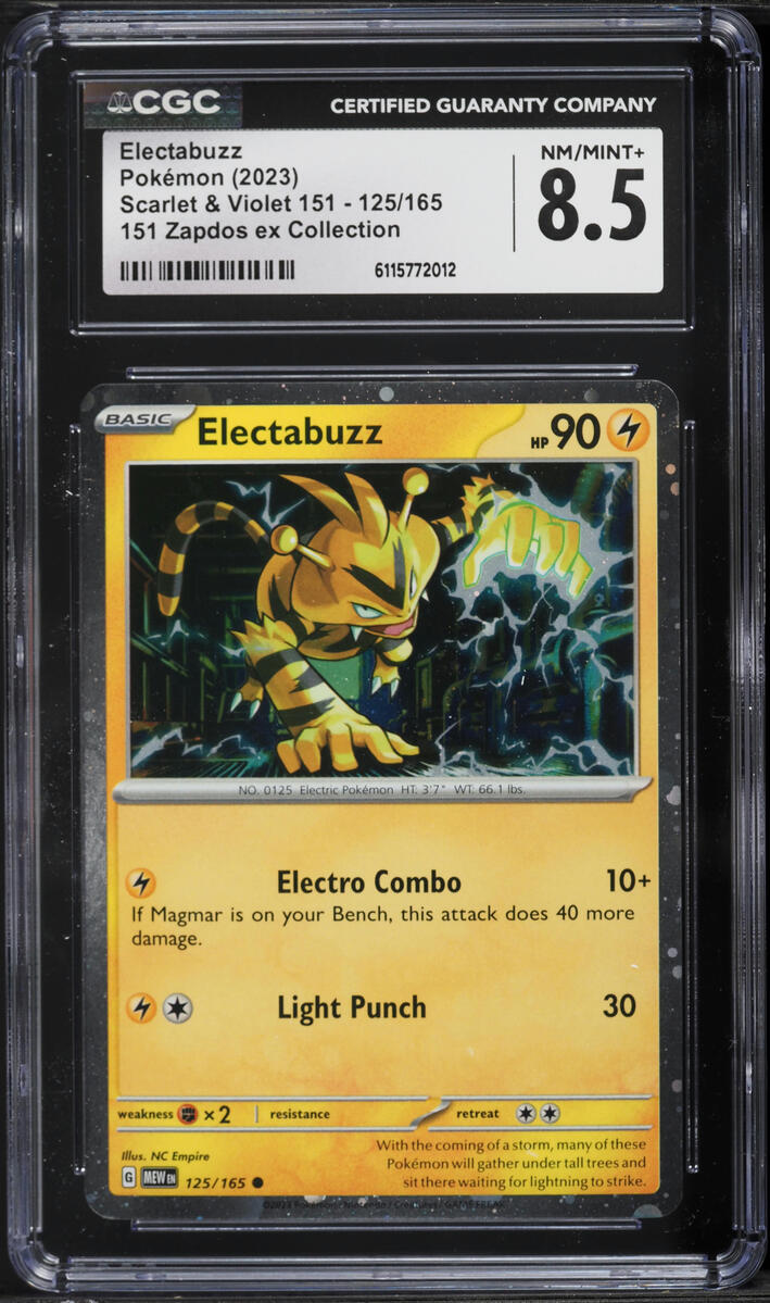 2023 Pokemon Scarlet & Violet 151 Zapdos ex Collection Cosmos Holo Electabuzz #125 CGC 8.5