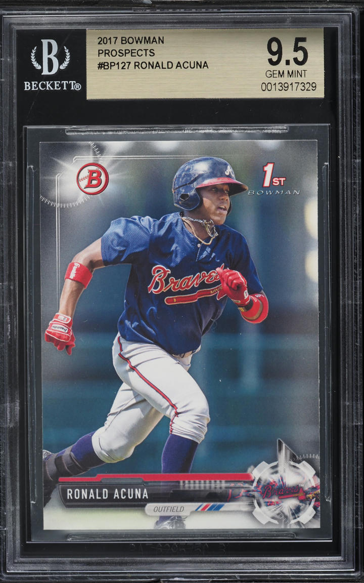 2017 Bowman Ronald Acuna Jr. PROSPECT #BP127 BGS 9.5 GEM MINT