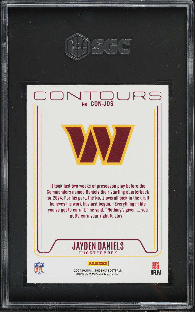 2024 Panini Phoenix Contours Jayden Daniels ROOKIE #CON-JDS SGC 8 NM-MT