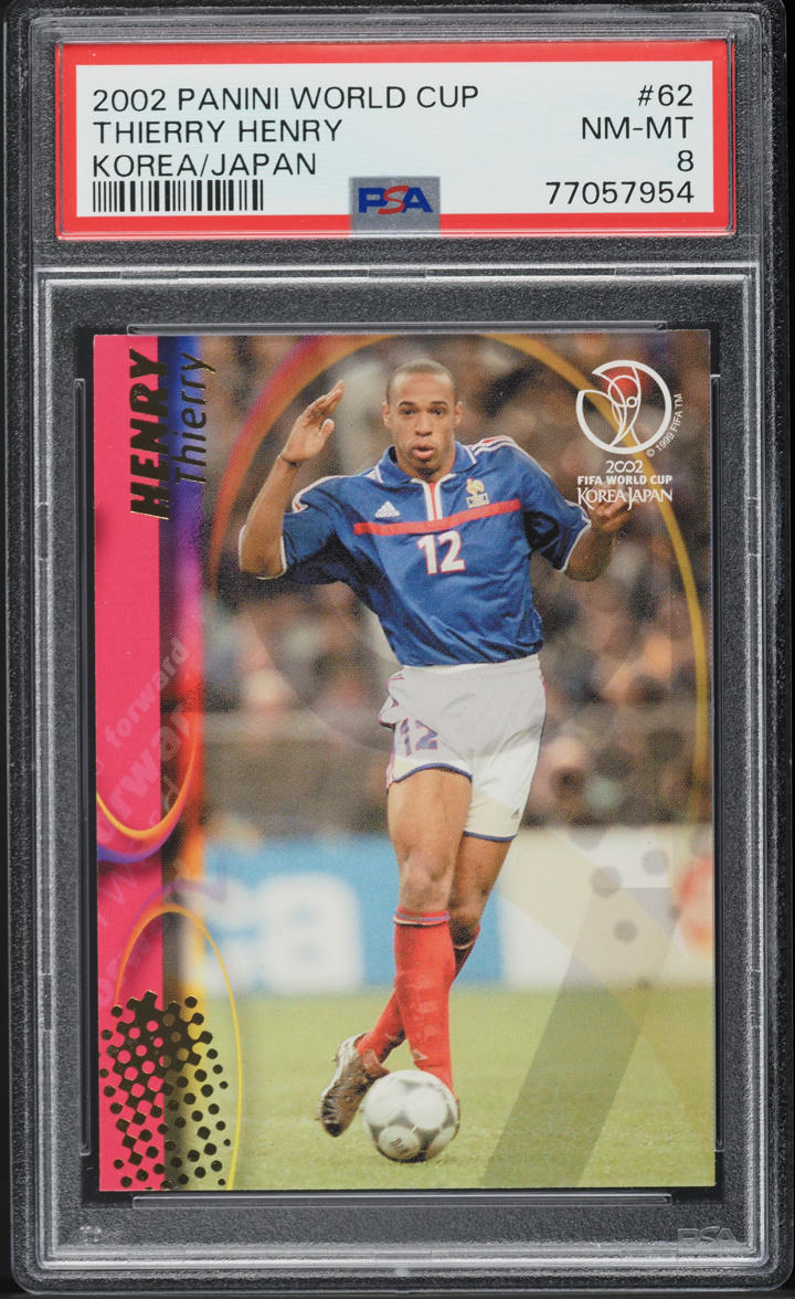 2002 Panini World Cup Korea Japan Thierry Henry #62 PSA 8 NM-MT