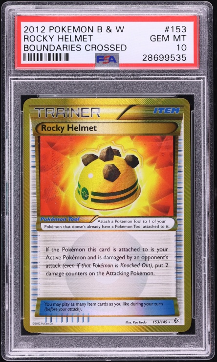 2012 Pokemon Black & White Boundaries Crossed Rocky Helmet #153 PSA 10 GEM MINT
