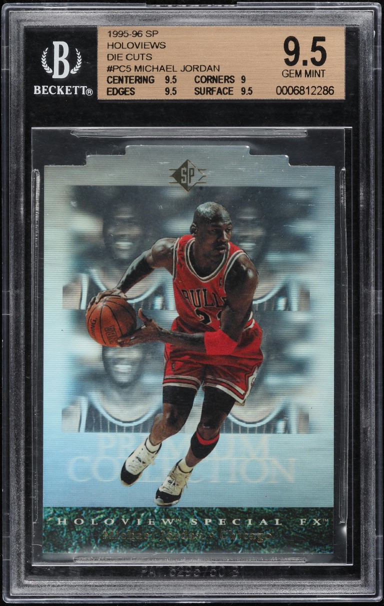 1995 SP Holoviews Die-Cut Michael Jordan #5 BGS 9.5 GEM MINT - Photo 1