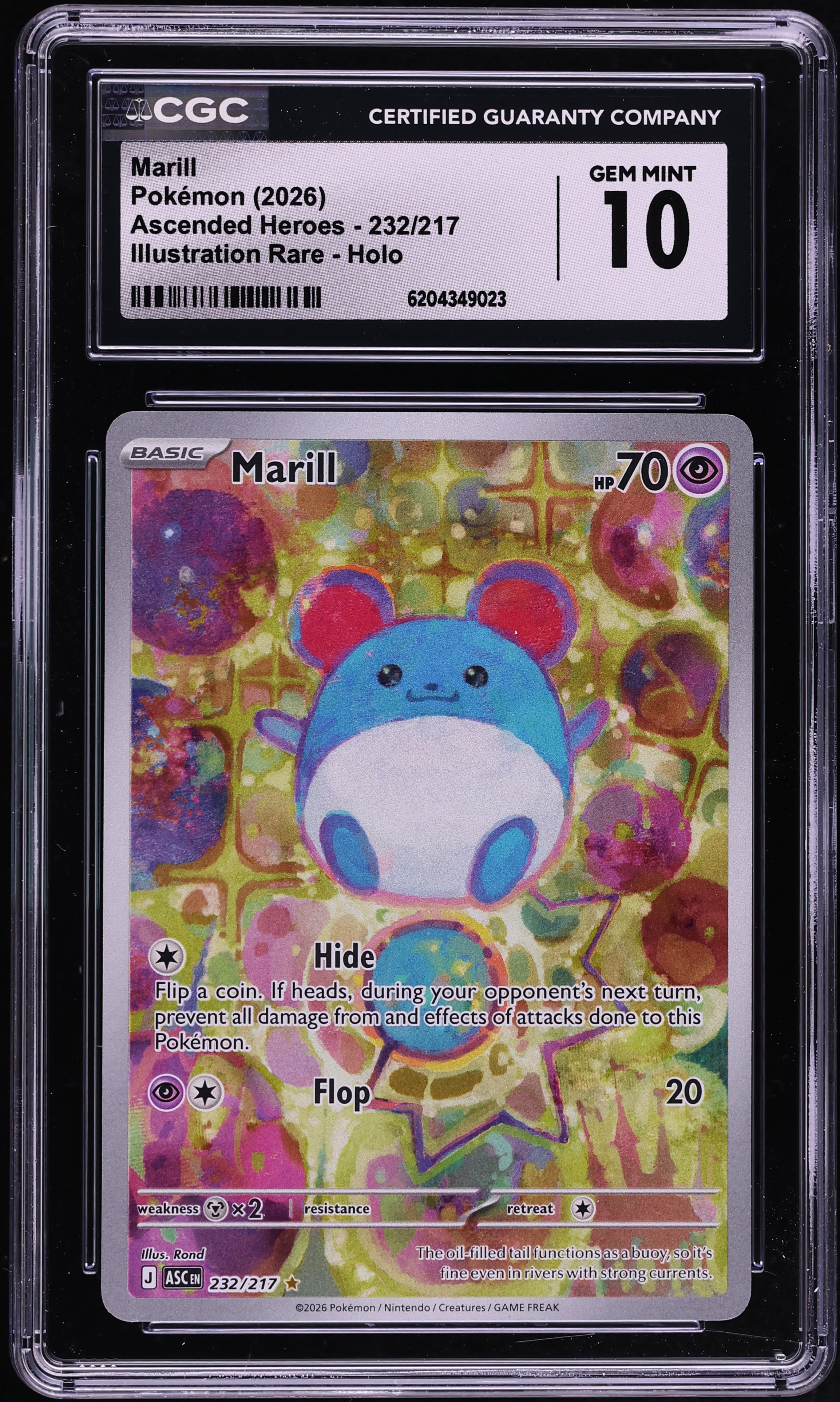 2026 Pokemon Mega Evolution Ascended Heroes IR Marill #232 CGC 10 GEM MINT
