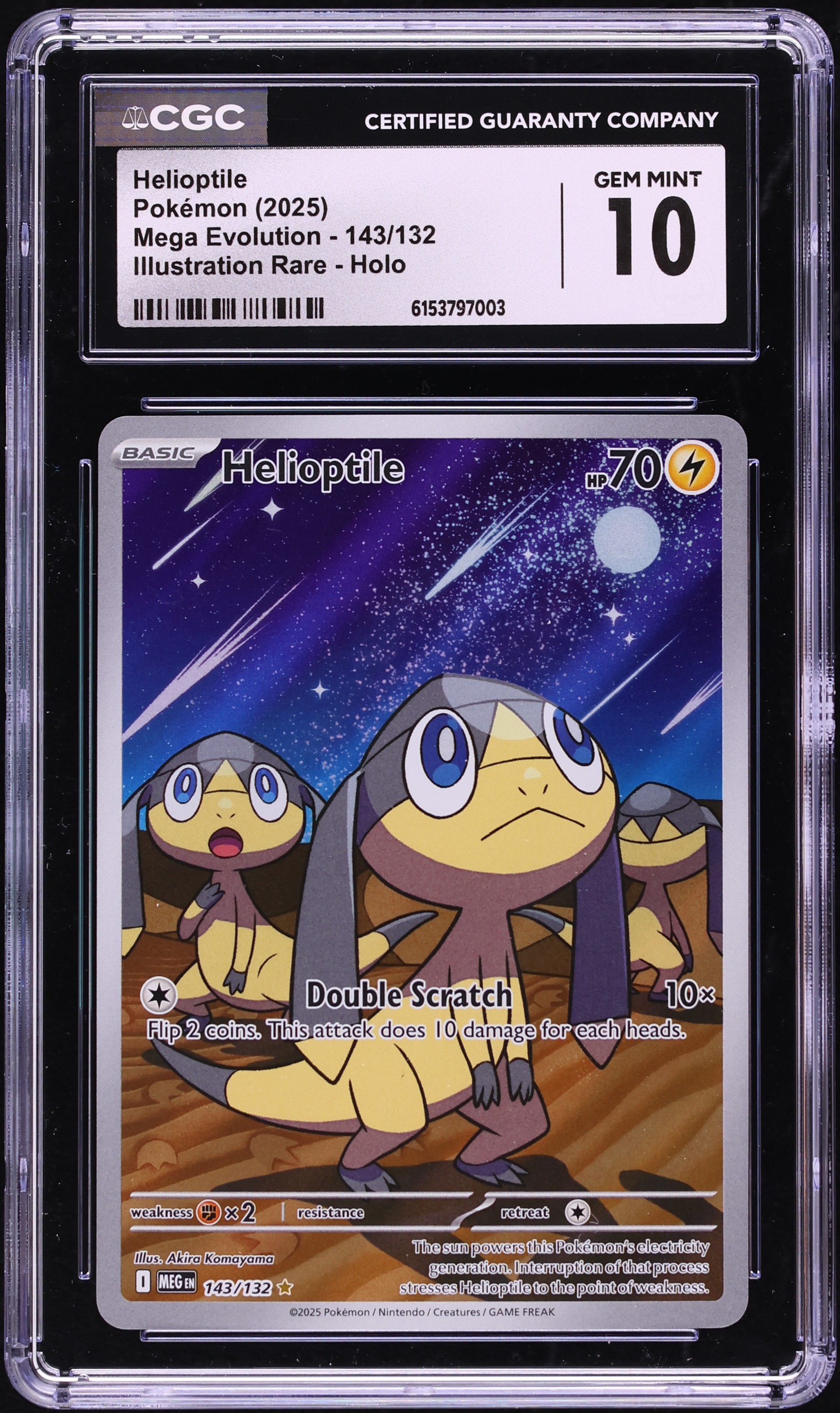 2025 Pokemon Mega Evolution IR Helioptile #143 CGC 10 GEM MINT