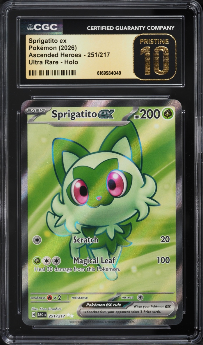 2026 Pokemon Mega Evolution Ascended Heroes Full Art Sprigatito ex #251 CGC 10 PRISTINE