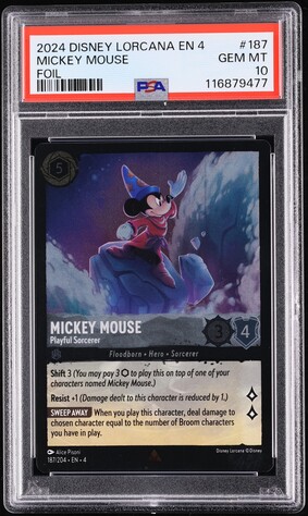 ロルカナ Lorcana ミッキー MickeyMouse foil PSA10 Disney Lorcana Mickey Mouse Wayward Sorcerer 51 /204 FOIL