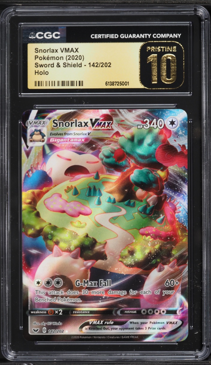 2020 Pokemon Sword & Shield Full Art Snorlax VMAX #142 CGC 10 PRISTINE