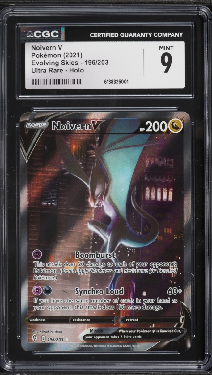2021 Pokemon Sword & Shield Evolving Skies Alt Art Noivern V #196 CGC 9 MINT
