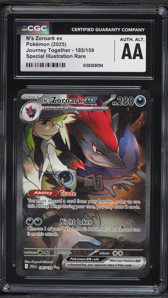2025 Pokemon Scarlet & Violet Journey Together SIR N's Zoroark EX #185 CGC ALTERED AUTH