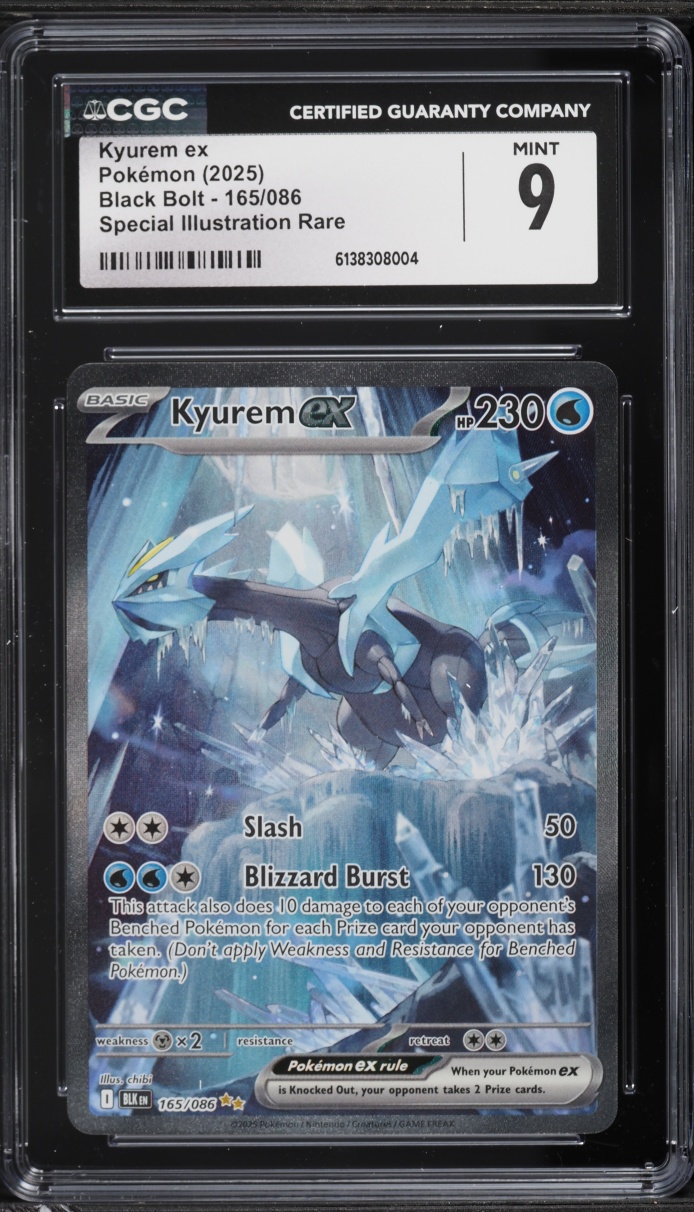 2025 Pokemon Scarlet & Violet Black Bolt SIR Kyurem EX #165 CGC 9 MINT
