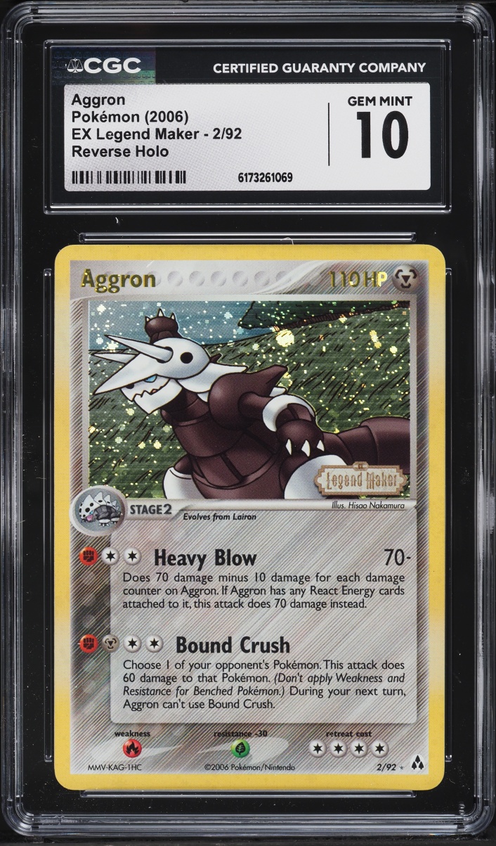 2006 Pokemon EX Legend Maker Reverse Holo Aggron #2 CGC 10 GEM MINT