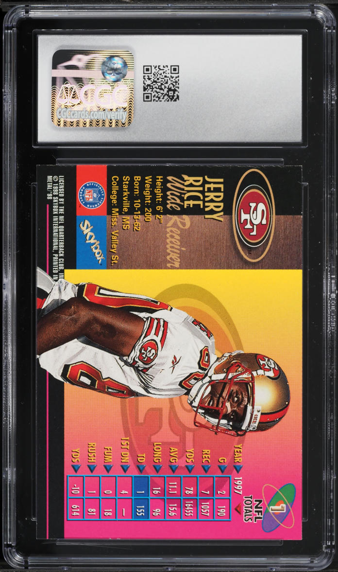 1998 Metal Universe Jerry Rice #1 CGC 8 NM-MT