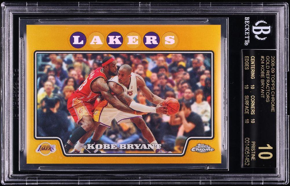 2008 Topps Chrome Gold Refractor Kobe Bryant LeBron James /50 BGS 10 BLACK LABEL