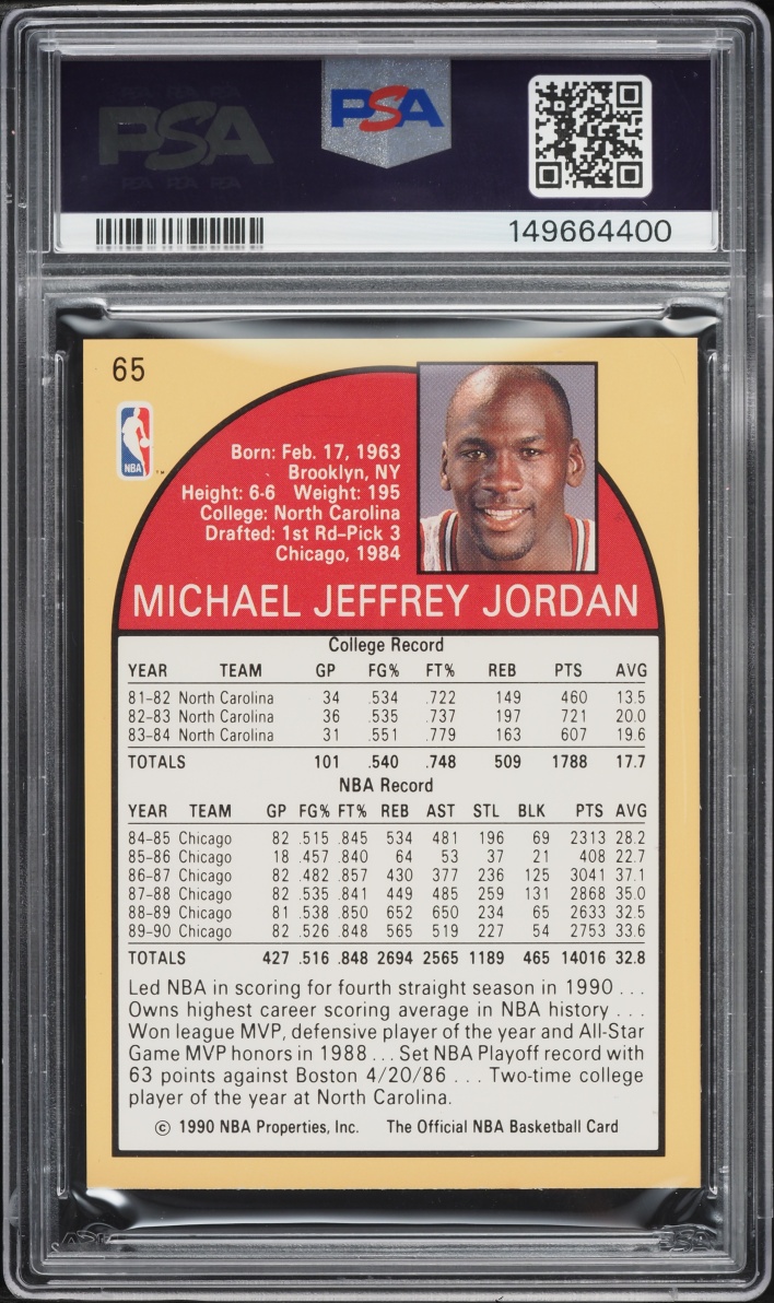 1990 Hoops Michael Jordan #65 PSA 7 NRMT