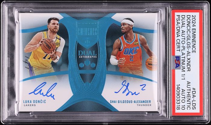 2024 Panini Eminence Platinum Luka Doncic & Shai Gilgeous-Alexander AUTO DNA 10 1/1 PSA AUTH