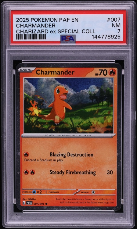 2025 Pokemon Scarlet & Violet Paldean Fates Special Collection Charmander #7 PSA 7 NRMT