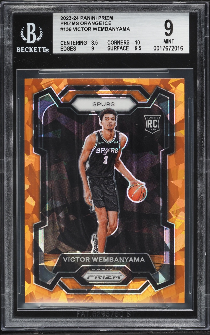2023 Panini Prizm Orange Ice Victor Wembanyama ROOKIE #136 BGS 9 MINT