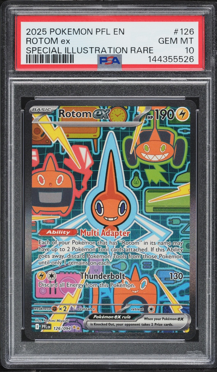 2025 Pokemon Mega Evolution Phantasmal Flames SIR Rotom ex #126 PSA 10 GEM MINT