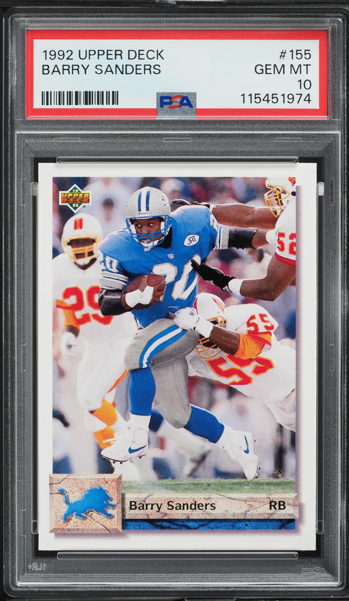 1992 Upper Deck Football Barry Sanders #155 PSA 10 GEM MINT