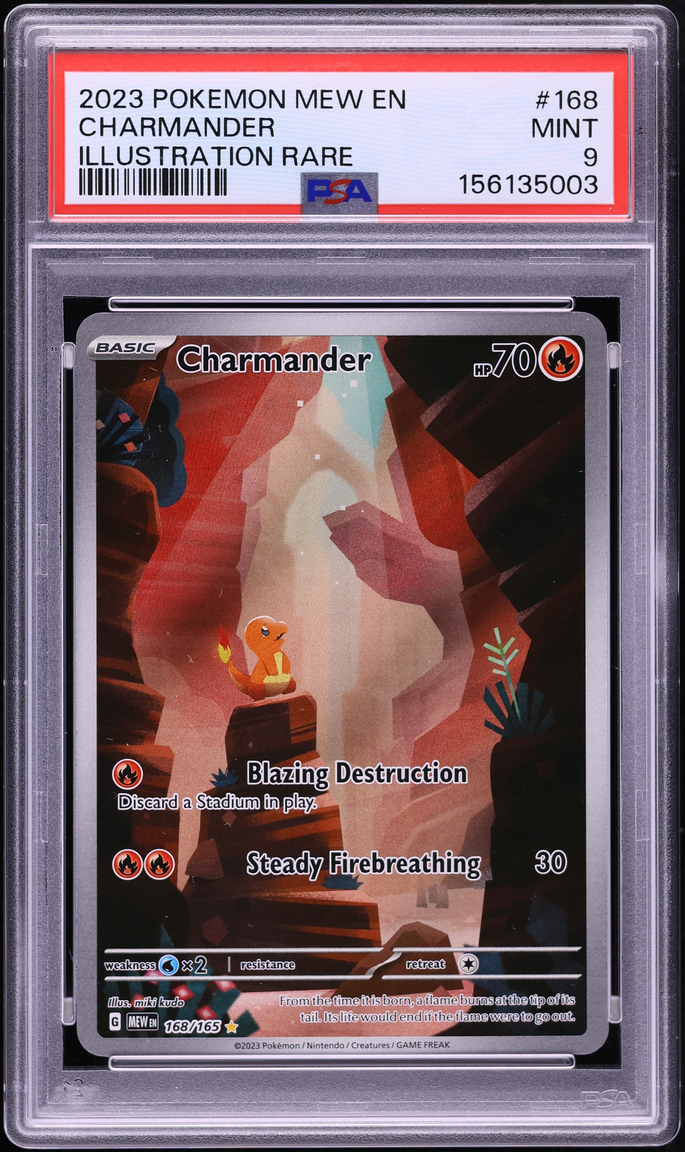 2023 Pokemon Scarlet & Violet 151 IR Charmander #168 PSA 9 MINT