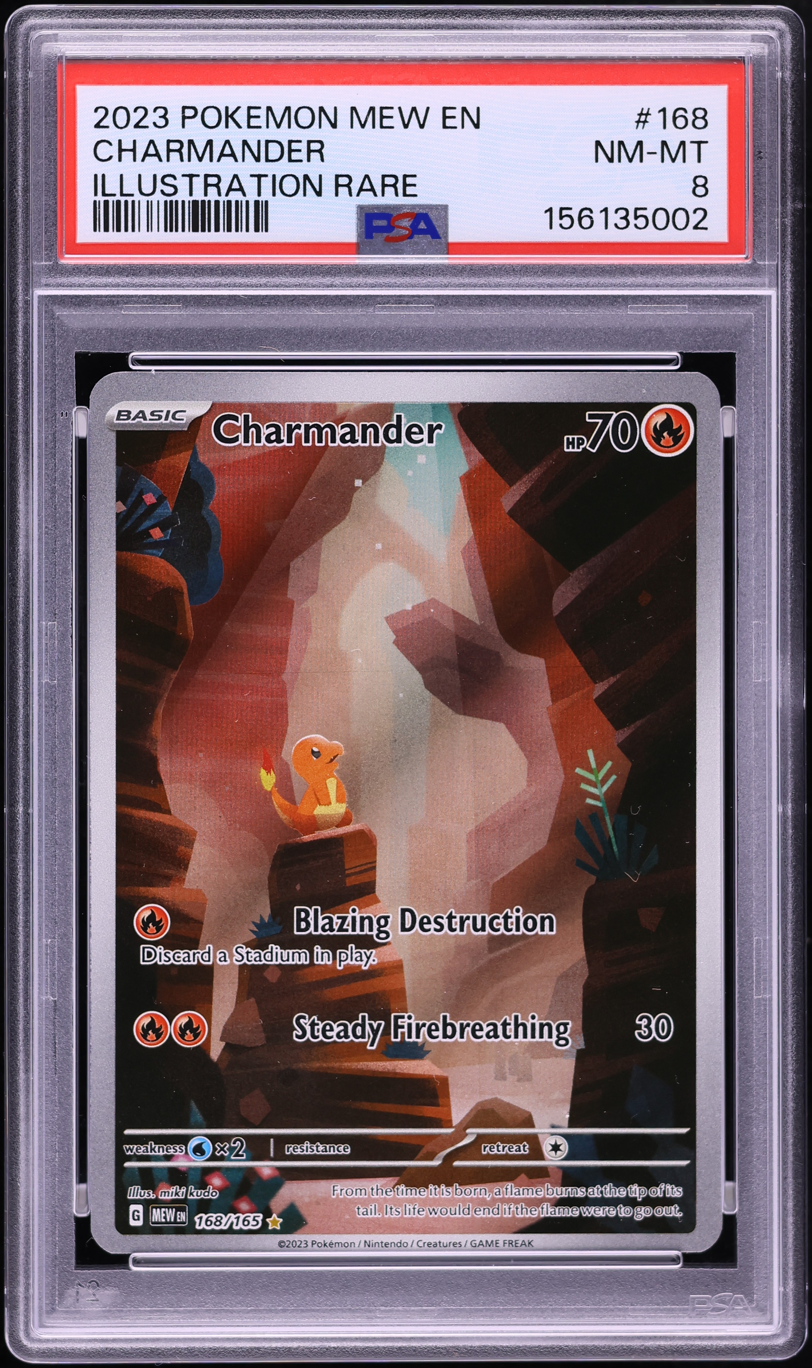 2023 Pokemon Scarlet & Violet 151 IR Charmander #168 PSA 8 NM-MT