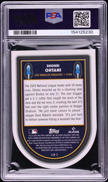 2025 Topps Chrome Cosmic Launched Into Orbit Orange Galactic Die-Cut Shohei Ohtani /25 PSA 9