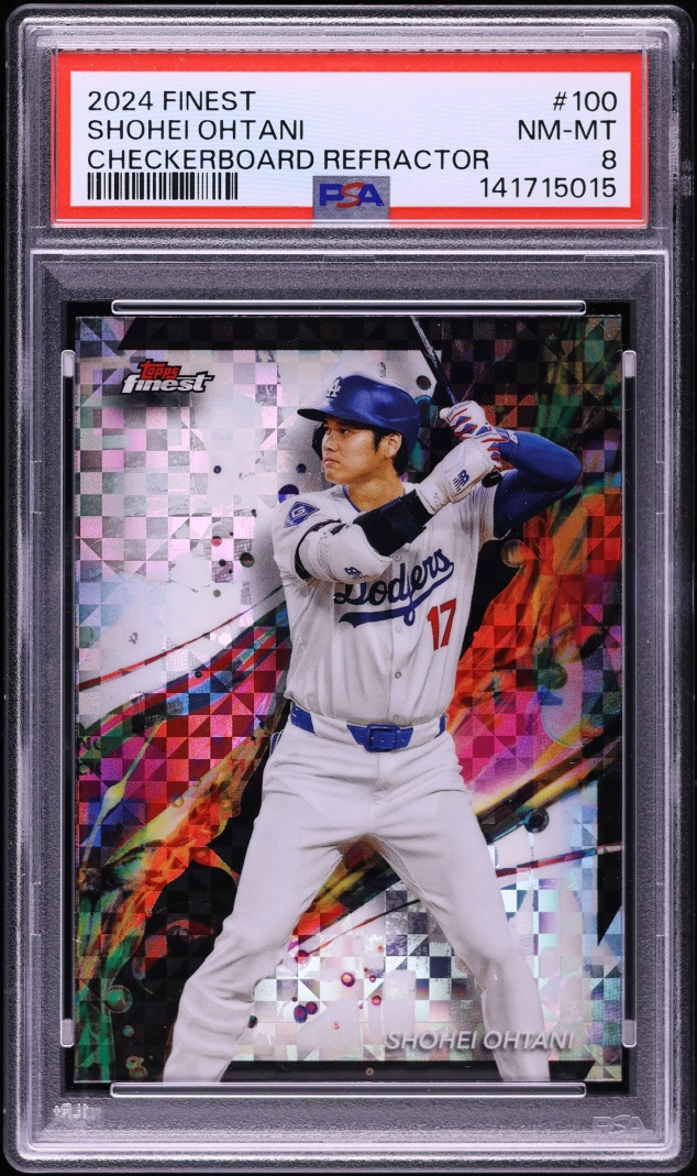 2024 Finest Checkerboard Refractor Shohei Ohtani #100 PSA 8 NM-MT