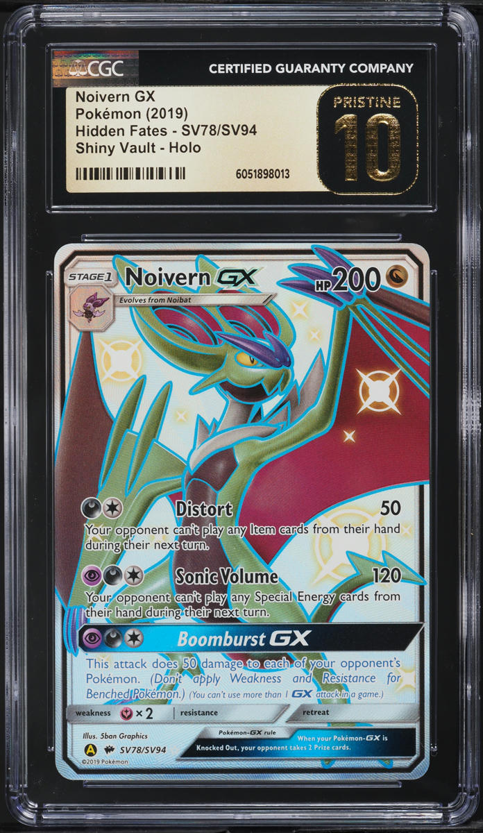 2019 Pokemon SM Hidden Fates Shiny Vault Full Art Noivern GX #SV78 CGC 10